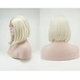 thumbnail image 3 of Unique Bargains Lace Front Wigs for Women 12" Beige Medium Long Straight Bob with Wig Cap, 3 of 8