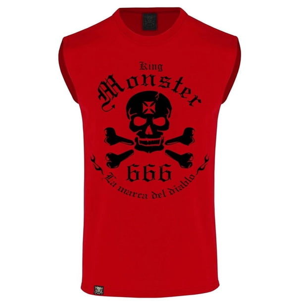 Playera Roja Sin Mangas Mediana Logo kingmonster