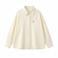 thumbnail image 6 of XUNKUSGA Girls Shirts Lightweight Loose Button Down Shirts for Girls Casual Collared Long Sleeve Shirts Jacket with Pocket for School Daily Streetwear 5-15Y, 6 of 6