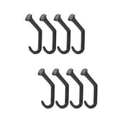 8 Pcs Cast Iron Bent Nail Hook Hooks for Hanging Coats Clothes Hangers -mounted