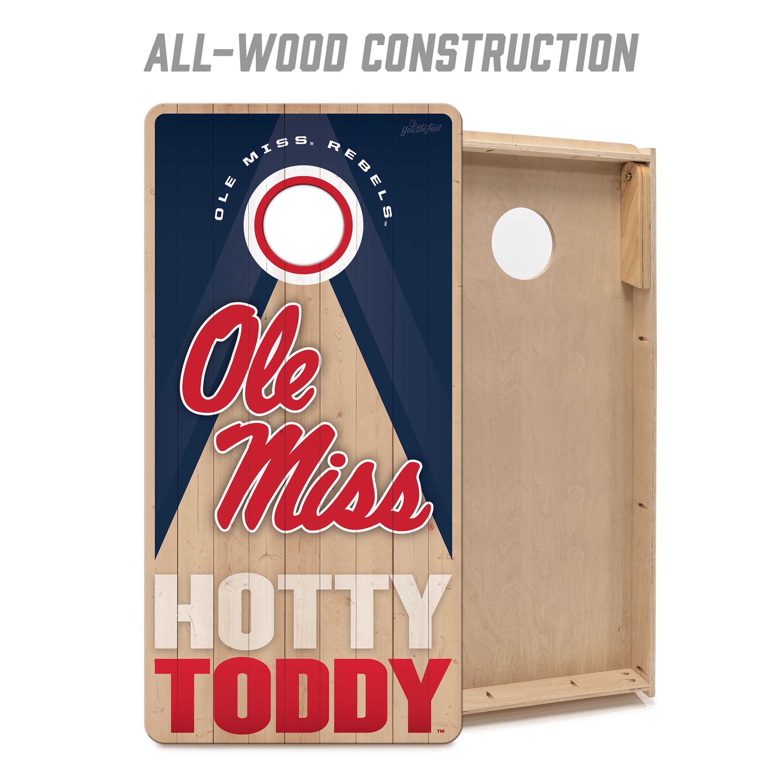 YouTheFan NCAA Mississippi Rebels 2X4 Slogan Series Cornhole NO BAGS