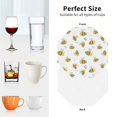 thumbnail image 6 of Lsque Bee Pattern 4" Drink Coasters Set of 4, PVC Leather Absorbent Coasters, Table Coaster Set Decorative Coffee Cup Coasters Housewarming Gift -Octagon, 6 of 6