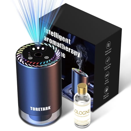 Smart Car Air Freshener with Star Light & Diffusers Oil Refills, Auto On/Off Aroma Diffuser, 3 Adjustable Mist Modes Rechargeable Aromatizante para Carro - Car Diffuser