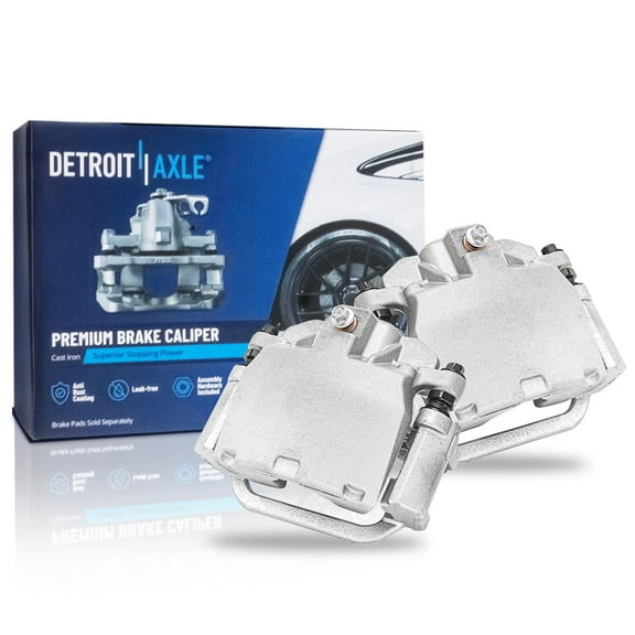 Detroit Axle - Rear Brake Calipers w/Brackets Replacement for Chevrolet GMC Silverado Sierra 1500 Tahoe Yukon Cadillac Escalade - 2pc Set