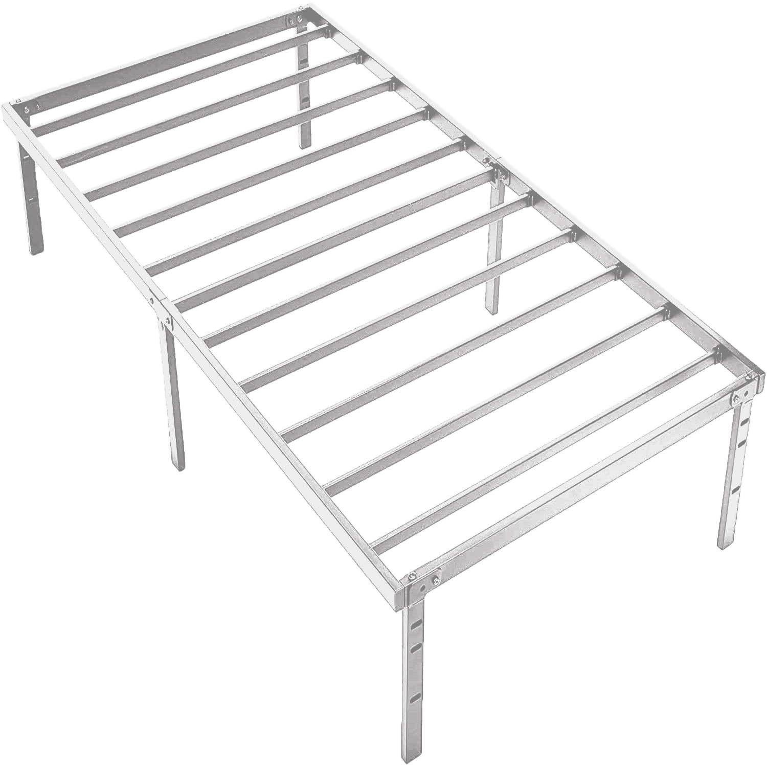 Mainstays 14'' HeavyDuty Steel Slat Twin Platform Bed Frame, White