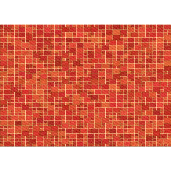 Ahgly Company Indoor Rectangle Patterned Neon Orange Area Rugs, 3' x 5'