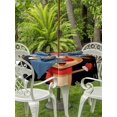 thumbnail image 2 of Outdoor Tablecloth with Umbrella Hole and Zipper, Merry Christmas Round Table Cloth 60 Inch Waterproof Tablecloth, Winter Cartoon Xmas Deer Snowflake Picnic Table Cover for Patio Camping, 2 of 7