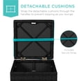 thumbnail image 5 of Best Choice Products Set of 2 Wicker Ottomans, Multipurpose Furniture w/ Removable Cushions - Black/Teal, 5 of 8