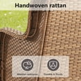 thumbnail image 5 of Giantfurnni Outdoor Deep Seat Sofa Patio Wicker 3-Seater Sofa Couch with Cushions for Balcony Porch Deck, Red, 5 of 7