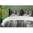 thumbnail image 4 of Ambesonne Waterfall Duvet Cover Set, Jungle Wonders Natural, 2-Calking, Lime Green Dark Cocoa, 4 of 7