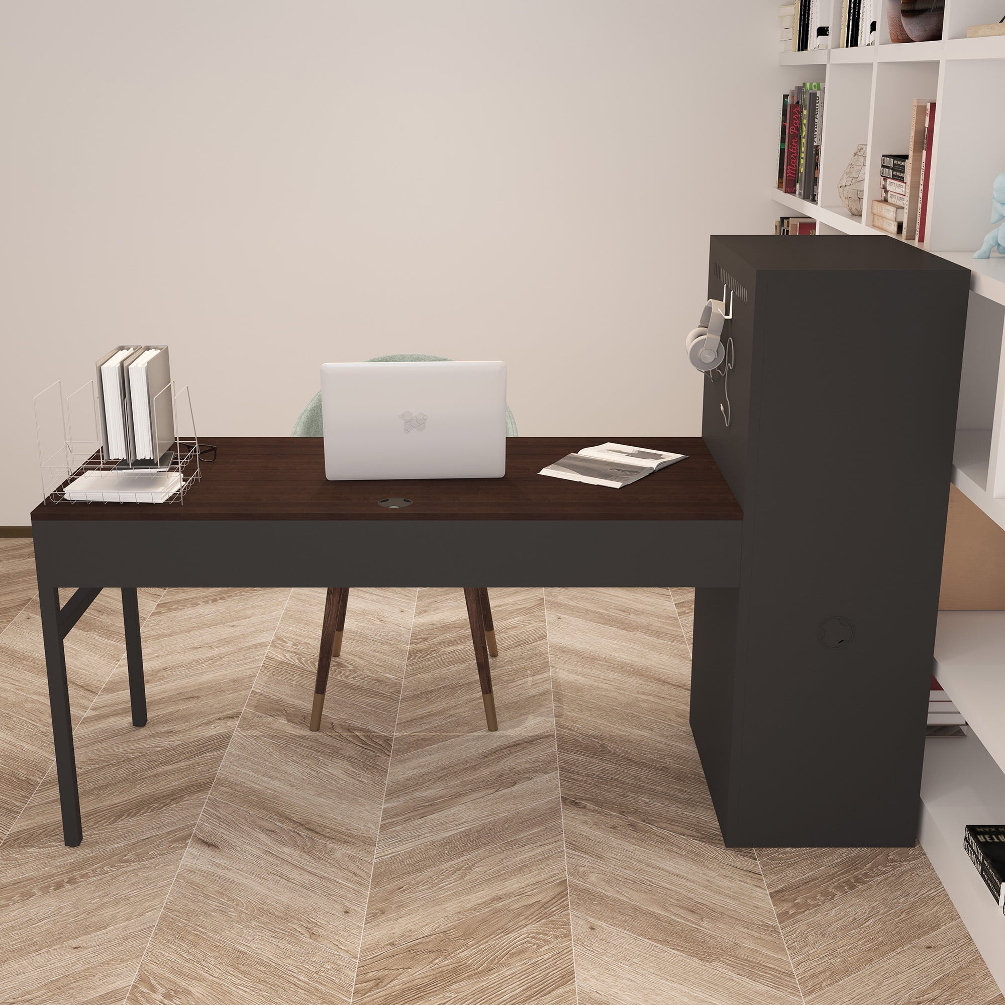 On Sale Home Office Desks with Storage Cabinet, Wood Computer Desk Table with Metal Locker for Bedroom/Living Room On Sale Home Office Desks with Storage Cabinet, Wood Computer Desk Table with Metal Locker for Bedroom/Living Room