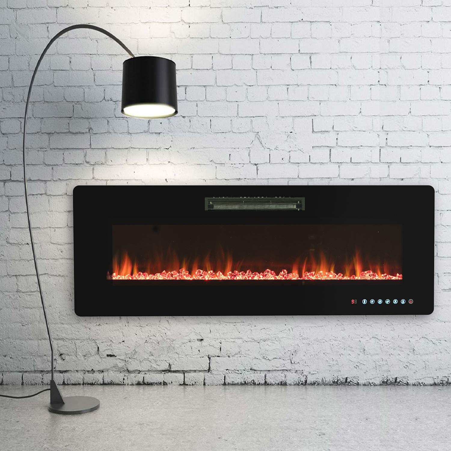KUPPET Wall Freestanding Mounted Recessed Electric Fireplace Insert