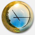 thumbnail image 1 of DesignArt Kayak in River Little Planet Large Wall Clock, 1 of 2