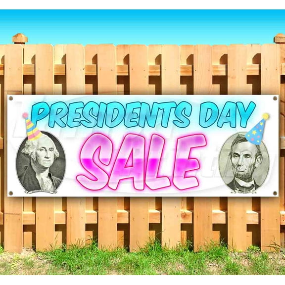 Presidents Day Sale 13 oz Vinyl Banner With Metal Grommets