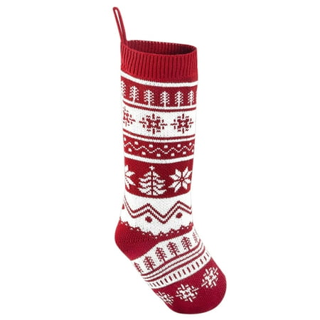 

Veki 18inch Christmas Decorations Christmas Sock Bag Knitted Socks Large Christmas Sock Bag Pendant Decorative Eggs for Easter