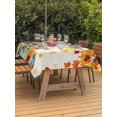 thumbnail image 2 of Outdoor Tablecloth with Umbrella Hole and Zipper, Fall Blue Pumpkins Rectangle Table Cloth 52x70 Inch Waterproof Tablecloth, Thanksgiving Maple Tree Branch Leaves Picnic Table Cover for Patio Camping, 2 of 7