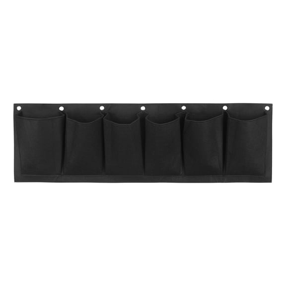 6 Pockets Hanging Planters for Outdoor Plants, One Pack Wall Planter Vertical Garden, Hanging Plant Holder for Railing, Balcony, Fence(Black)