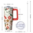 thumbnail image 2 of 30oz Christmas Ornaments Tumbler with Lid and Straw, Stainless Steel Cup with Handle Reindeer Travel Mug, Holiday Presents, 2 of 5
