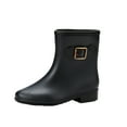 thumbnail image 2 of Zapatos impermeables antideslizantes para mujer, zapatos de lluvia de Color sólido, botas medias con cerrojo de tacón bajo de plástico Wmkox8yii ghj506, 2 of 6