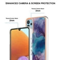 thumbnail image 4 of Designed for Samsung Galaxy A32 5G Marble Case, Ultra Thin Girls Women Plating Marble Designed Flexible Soft TPU IMD Marble Protective Case Cover for Samsung Galaxy A32 5G - Purple, 4 of 7