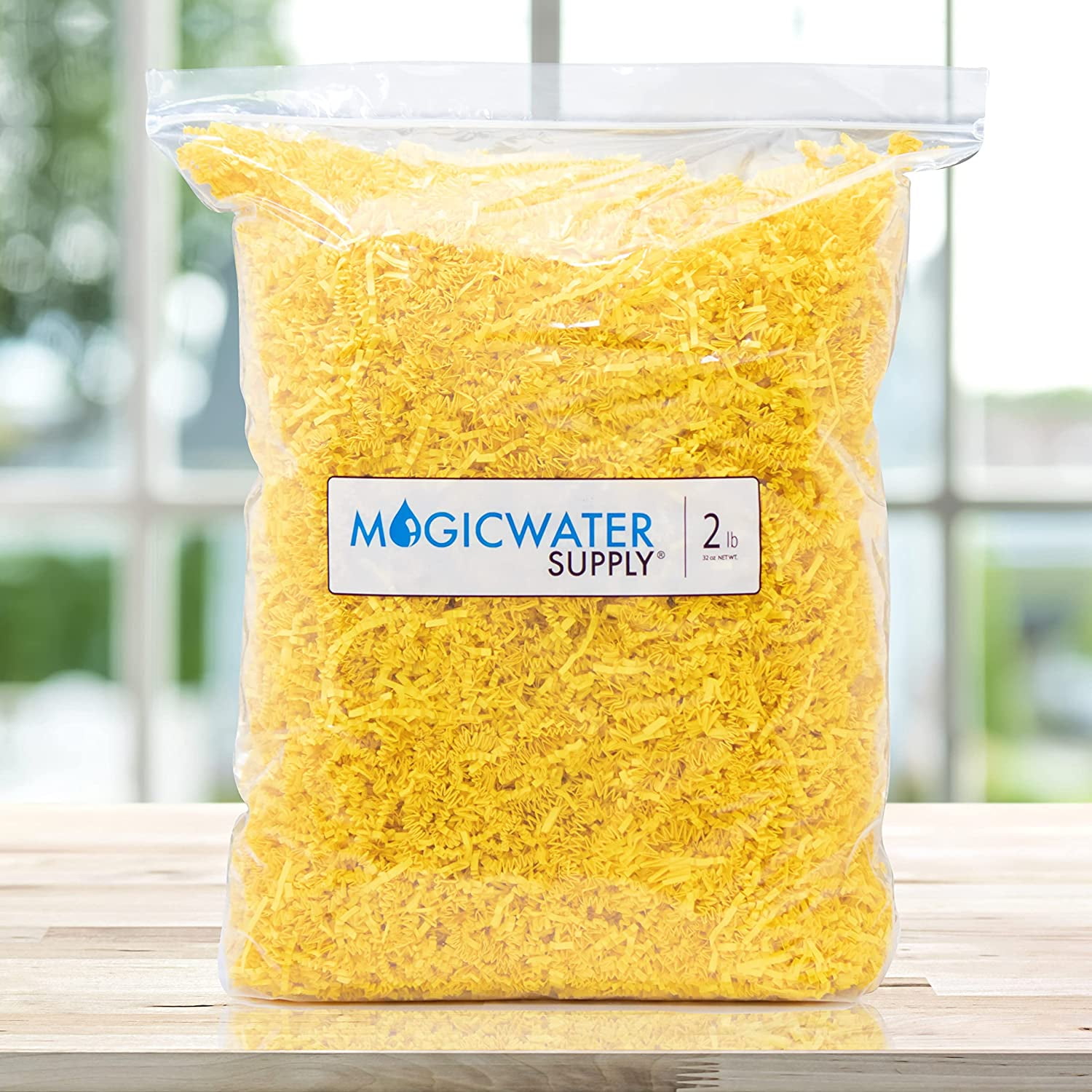 Crinkle Cut Paper Shred Filler (2 LB) for Gift Wrapping & Basket Filling - Yellow| MagicWater Supply