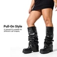 thumbnail image 6 of DREAM PAIRS Women's Slouch Mid-Calf Boots, Ruched Fold-Over Platform Boots, Trendy Chunky Heel Tall Boots for Party, Club and Everyday Wear, 6 of 8