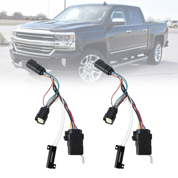 Headlights Convert Adapters Fit for 2016-2018 Chevy Silverado 1500 Factory Led Headlights