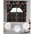 thumbnail image 2 of Cardinal Bird Swag Curtains for Living Room/Bedroom Windows, Holly Branches Berry Winter Botanical Black Kitchen Curtains and Valances Set 36 Inch Length, Light Filtering Swags Valance Curtain Panels, 2 of 5