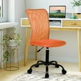 thumbnail image 1 of NiamVelo Armless Mesh Office Chair Adjustable Ergonomic Desk Chair with Casters, Mid Back Swivel Rolling Executive Task Chair for Home Office, Orange, 1 of 7