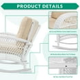 thumbnail image 5 of VIVIJASON 2 Piece Patio Wicker Rattan Rocker Chair, Outdoor Rattan Rocker Chair with Cushions & Steel Frame, All-Weather Rocking Lawn Wicker Furniture for Garden Backyard Porch (White Wicker/Beige), 5 of 6