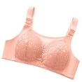 thumbnail image 2 of Mrat No Underwire Seamless Bra Push up Bras Women's Plus Size Seamless Mesh Lace Bra Breathable No Underwire Bras with Support Lift Underwear S-275 Hot Pink-A 36, 2 of 4