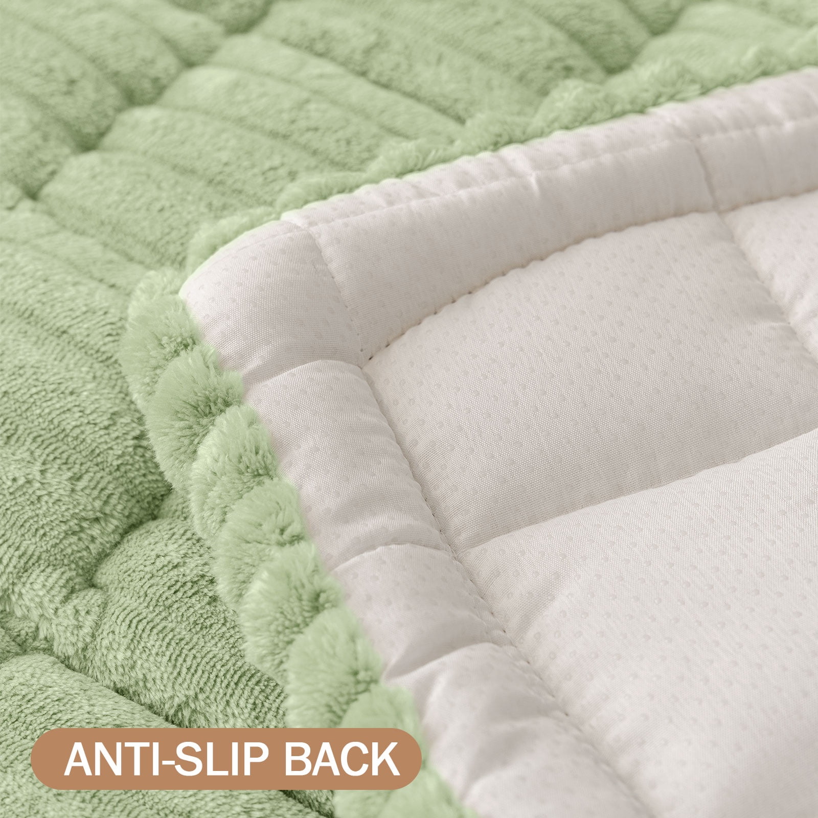 decorUhome Couch Covers for 3 Cushion Couch Sofa, Non Slip Fuzzy Couch Covers for Pets, Washable Slipcover for Dogs(Green, 27.6" x 70.9")