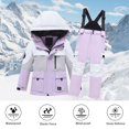 thumbnail image 2 of Kids Snow Suit Boys Girls Winter Thickened Ski Jacket Pants Set Hooded Straps Set Windproof Girls Thanksgiving Outfit, 2 of 4
