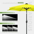 thumbnail image 3 of Scafild | 7.5FT Meteor Shower Lights Patio Umbrella, Outdoor Table Umbrella with 108 LED Solar Lights, Push Button Tilt and Crank, Market Umbrella for Garden, Deck, Backyard, Pool - Yellow, 3 of 9