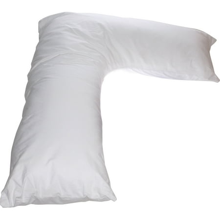 Deluxe Comfort "L" Side Sleeper Body Pillow (36" x 24") – Prenatal Pregnancy Pillow – Unique L-Shaped Design – Superior Comfort – Body Pillow, White