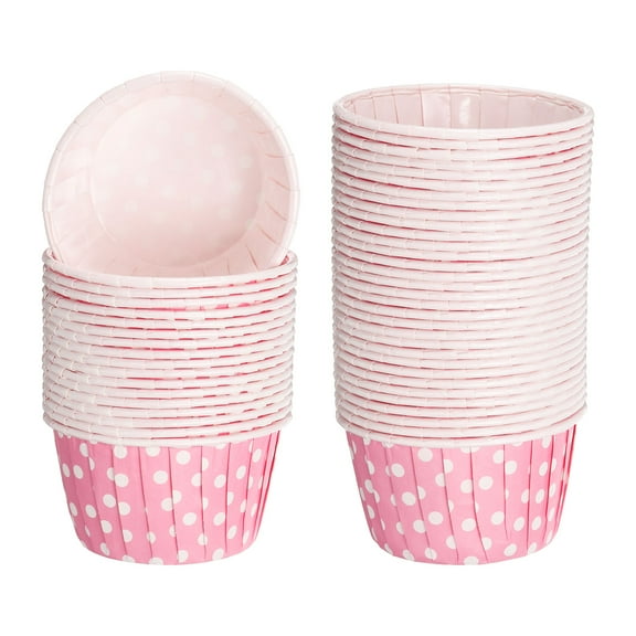 Mini Polka Dot Cupcake Liners, 50Pcs Cupcake Muffins Liners Cupcake Holders Paper Greaseproof Wrappers(Pink)