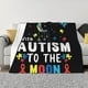 thumbnail image 1 of Fotbe I Love With Autism To The Moon And Back Manta de Franela con Estampado, Manta Ultrasuave para Cama, Sofá, Auto, Hipoalergénica y Antibolitas-60"x50", 1 of 6