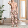 thumbnail image 5 of Uemuo Rose Flowers Pattern Men's Wide Leg Palazzo Lounge Pants with Pockets Light Weight Loose Comfy Casual Pajama Pants-XX-Large, 5 of 9