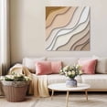 thumbnail image 5 of Beige Ombre Wall Art Painting on Canvas, Modern Geometric Abstract Aesthetic Cream Canvas Art Home Prints Wall Art Framed Modern Artwork for Living Room Bedroom Wall Decor 12x12in, 5 of 9