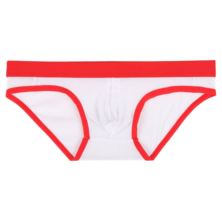 kpoplk Men's Thong Underwear Men's Underwear Highly Stretchy Cotton  Separate Pouch Briefs(White,S)
