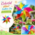 thumbnail image 2 of 10 Pack Rainbow Pinwheel, Pinwheels for Kids, Pinwheels for Yard and Garden, Kids Party Decoration, Home Picnic Party Decorations No Assembly Required, 2 of 6