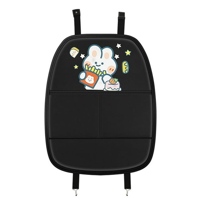 Seat anti Kick Mats Universal with Storage Bag Backseat Organizer Prevent Trampling Pouch PU Leather Seat Back Protector