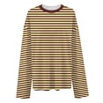 thumbnail image 4 of xfsWaSs T Shirts for Women Oversized Striped Long Sleeve T Shirt Fashion Crewneck Tee Tops Loose Casual Tops Fall Clothes, 4 of 4