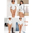 thumbnail image 6 of Sveltors Women's Plus Size Bodysuit Henley Shirt Scoop Neck Ribbed Long Sleeve Top Button Down Bodysuits Sexy Jumpsuit, 6 of 8