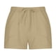thumbnail image 5 of Pantalones cortos de lino y algodón para mujer, pantalones cortos casuales de pierna ancha elásticos cómodos de Color sólido Fridja fhjkhfk460131, 5 of 7