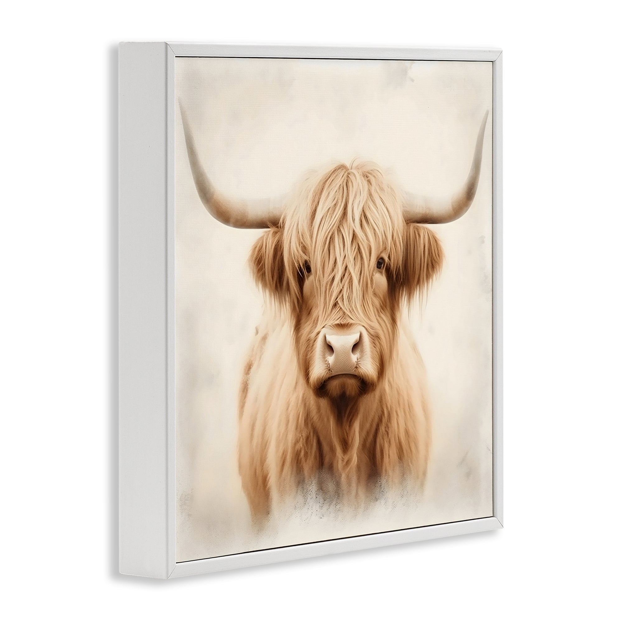Stupell Industries Dreamy Fluffy Highland Portrait White Framed Giclee Art, design by Creative Studio