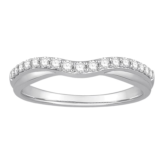 TAAPSEE JEWELS Women 0.50Cts Cubic Zirconia Curved Anniversary Wedding Band Ring 14K White Gold Plated