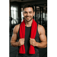 thumbnail image 5 of TowelSoft Premium 100% Cotton Premium Terry Velour Fitness Towel for Yoga, Pilates and Gym 12 inch x 44 inch Red, 5 of 8