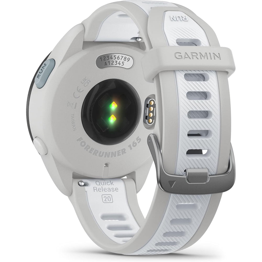 Garmin 010-02863-31 Forerunner 165 Music Smart Sport Watch, Mist Gray + Whitestone Bundle with 2 YR CPS Enhanced Protection Pack| Official Garmin USA Dealer