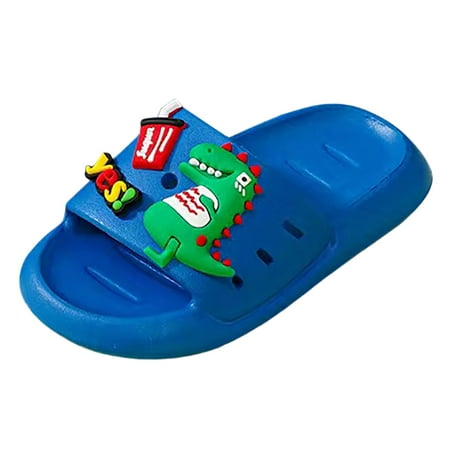 

LBECLEY Kids Bed Slippers Slippers Boys Girls Shower Sandal Summer Dinosaur Cartoon Non Slip Bathroom Water Shoes for Toddler Children S Slippers Girls Blue 220